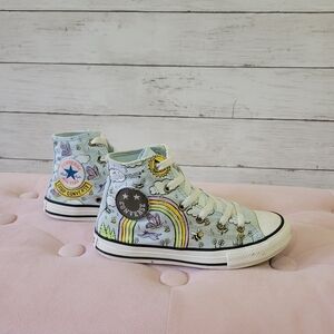 Converse Chuck Taylor All‎ Star High Top Camp Converse Blue Birds Bees Kids Sz 1